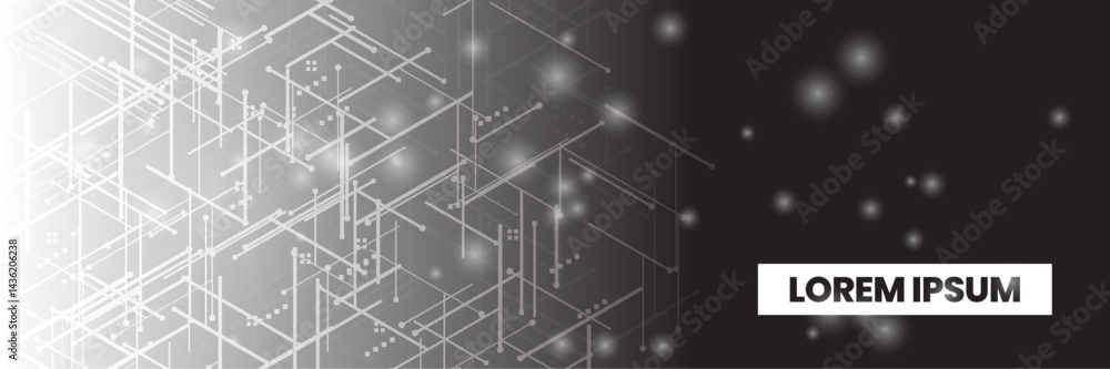 Fototapeta premium Bright digital network on a vibrant gradient background. tech lines