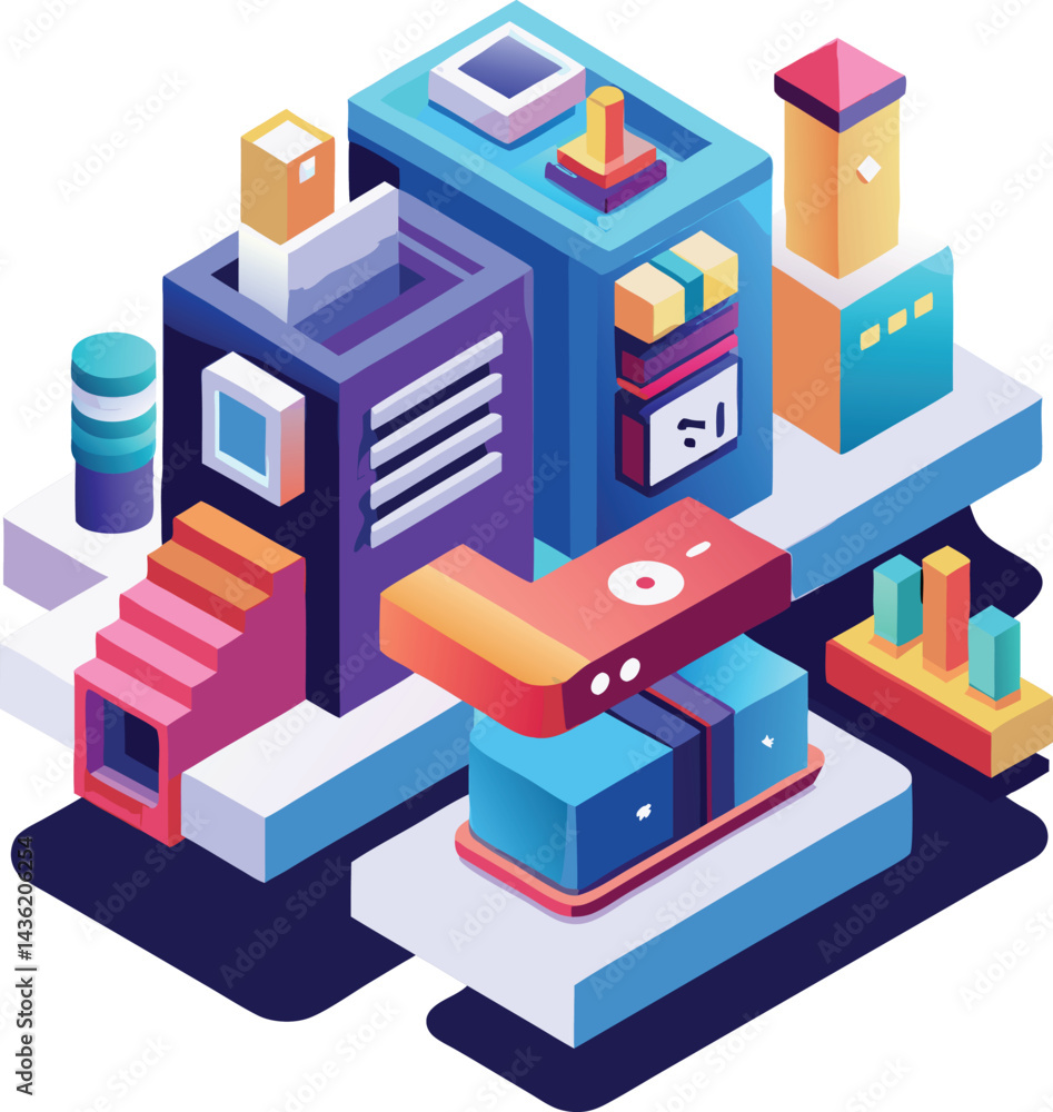 High-Quality 3D Isometric Illustration with Vibrant Colors and Modern Minimalistic Style
High-Quality 3D Isometric Illustration with Vibrant Colors and Modern Minimalistic Style