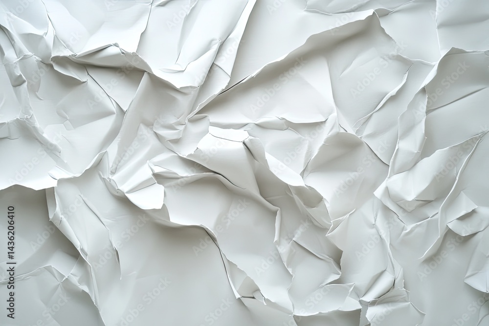 Fototapeta premium Crumpled white paper texture