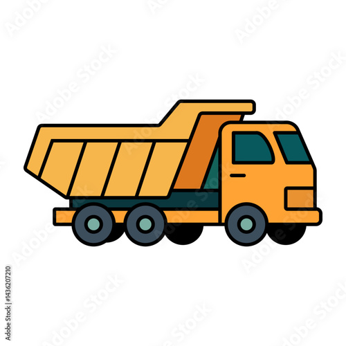 Illustration of a colorful bright truck on a white background