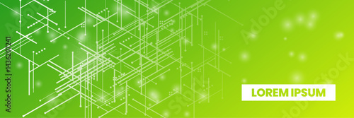 Bright digital network on a vibrant gradient background. tech lines