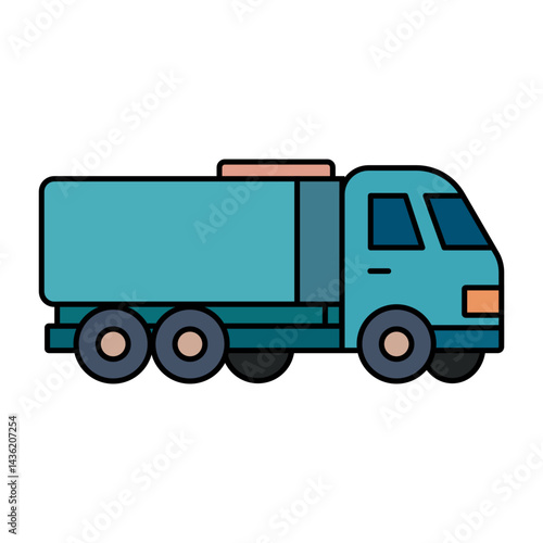 Illustration of a colorful bright truck on a white background