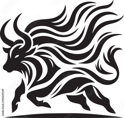 logotype, bullfight, graphic, mammal, outline, signs, silhouette, strength, aggressive, bull