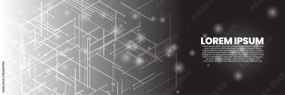 Fototapeta premium Bright digital network on a vibrant gradient background. tech lines