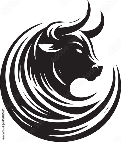 logotype, bullfight, graphic, mammal, outline, signs, silhouette, strength, aggressive, bull