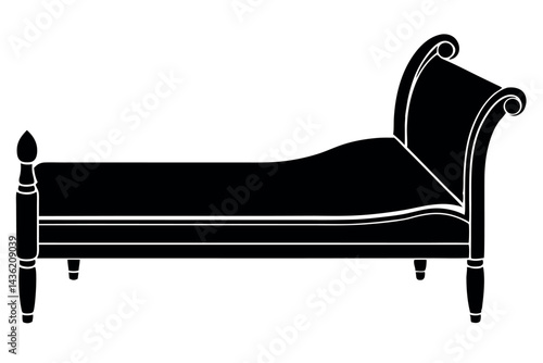 


     Daybed icon silhouette vector illustration.
