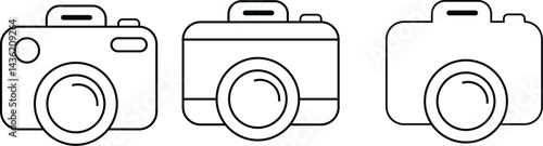 Camera icon set camera photo snapshot capture photograph shutter flash digital app modern minimalist symbol