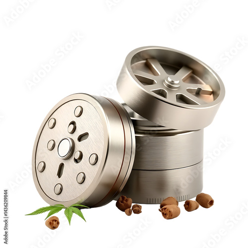 Premium Herb Grinder with Cannabis and Tobacco Buds