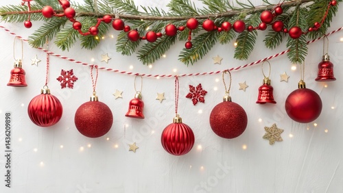 Red Christmas Ornament Garl...