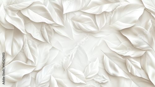 Elegant white leaf pattern