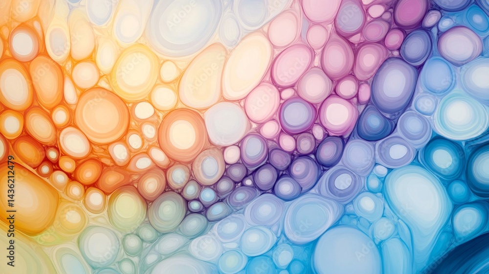 Colorful Abstract Representation of a Cell Membrane Showcasing Vibrant Forms and Gradients