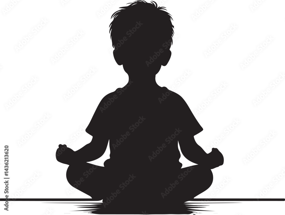Child Meditation vector Child Meditation vector