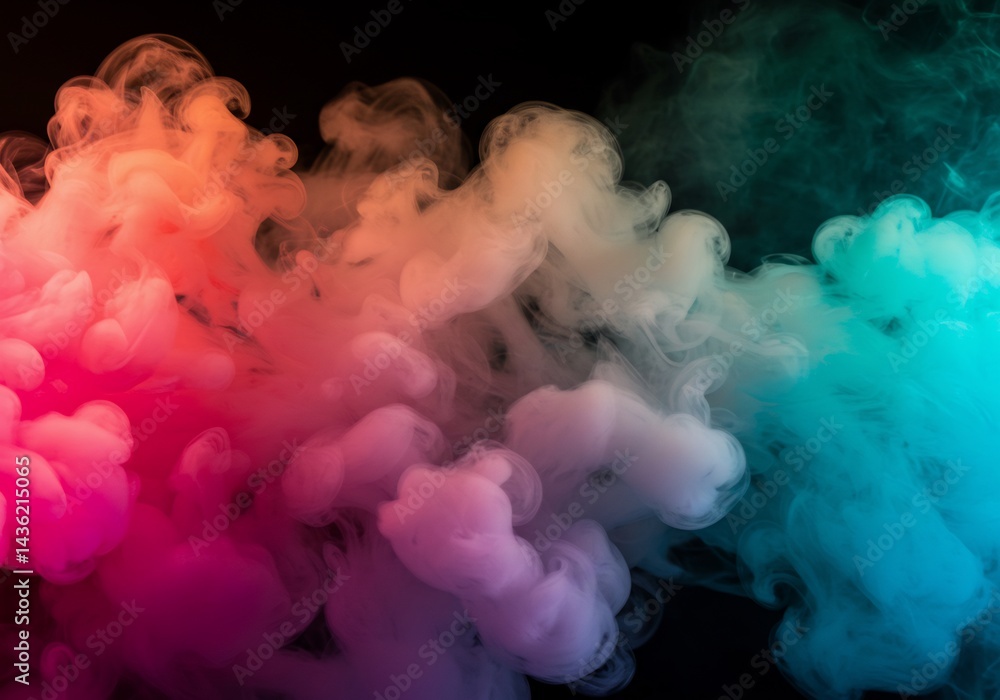 Fototapeta premium 幻想的な色彩 虹色煙の躍動感