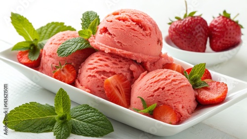 Strawberry Sorbet Ice Cream...