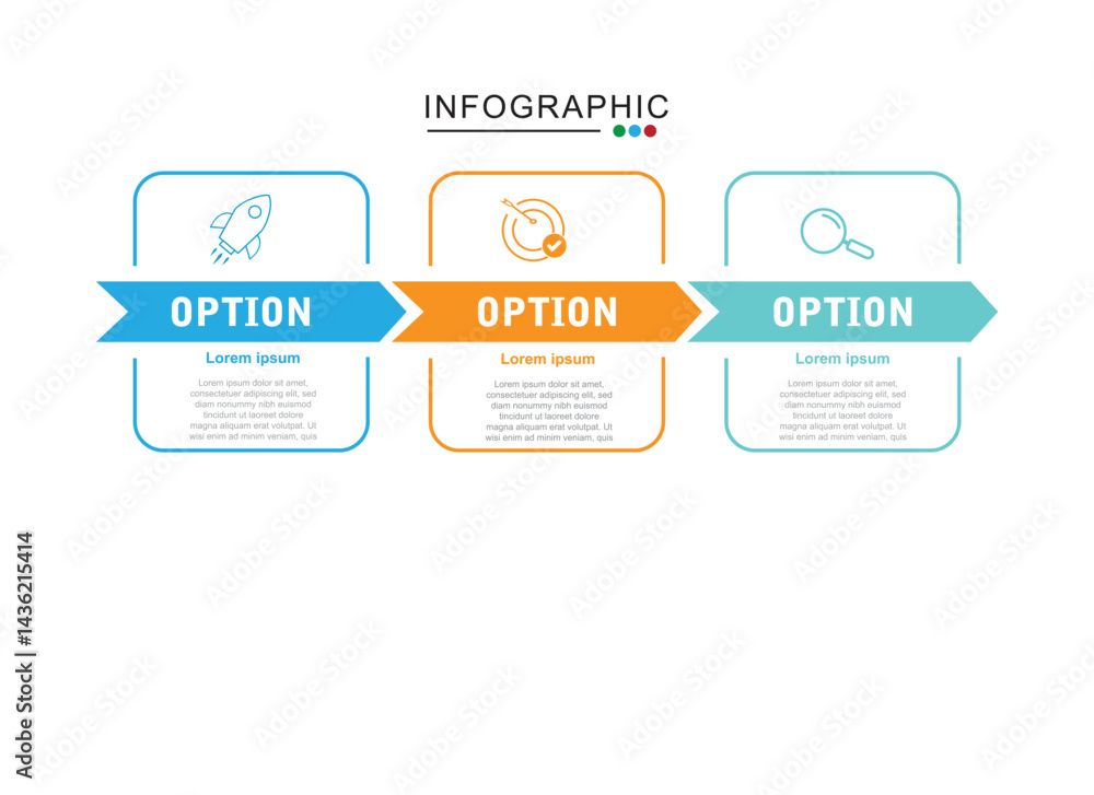 modern design template for infographics with 3 option or step vector illustration modern design template for infographics with 3 option or step vector illustration