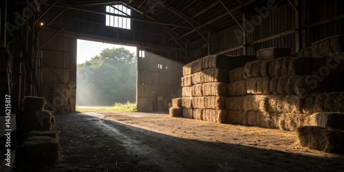 Sunlit Hay Barn Golden Hour...
