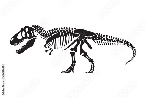 T-Rex Fossil Bones Silhouette Illustration