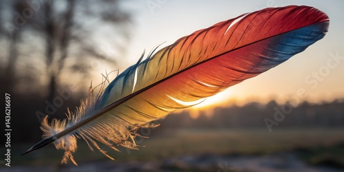 Sunrise Feather Macro Photo...