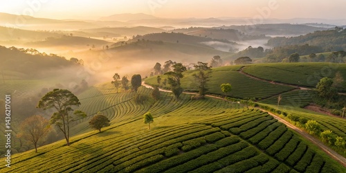 Sunrise Over Tea Plantation...