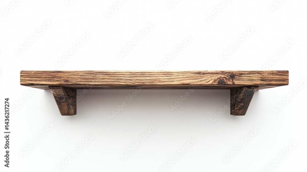 Empty Wooden Shelf Wall on White Background - Professional Interior Design Concept Empty Wooden Shelf Wall on White Background - Professional Interior Design Concept