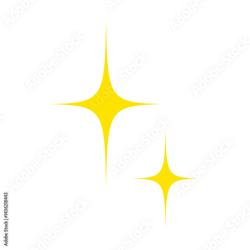 連なる輝きのベクターイラスト：ミニマルな光 - Twin Sparkle Vector Illustration: Minimal Light