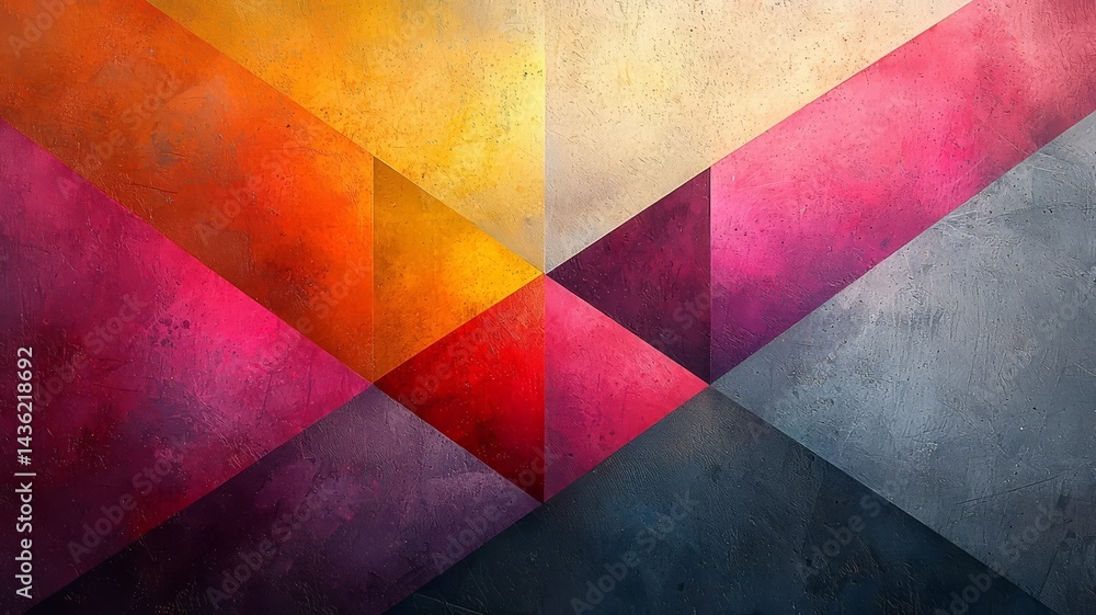 Fototapeta premium Vibrant geometric abstract background featuring bold colors and dynamic shapes, perfect for modern design projects and creative applications.