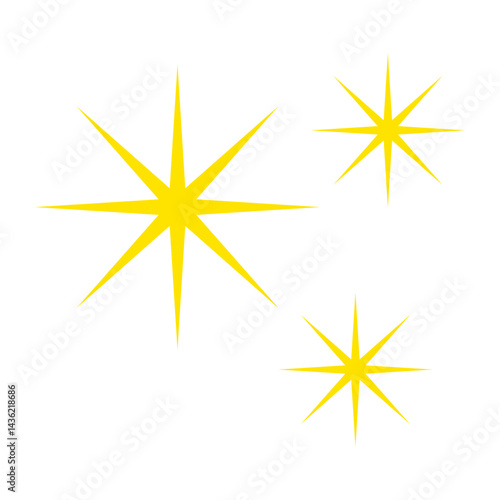 三つの閃光のベクターイラスト：独立した輝き - Three Flashes Vector Illustration: Isolated Shine
