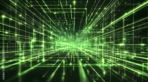 Wallpaper Mural Dynamic abstract data flow visualization digital space graphic design high-tech environment futuristic viewpoint Torontodigital.ca