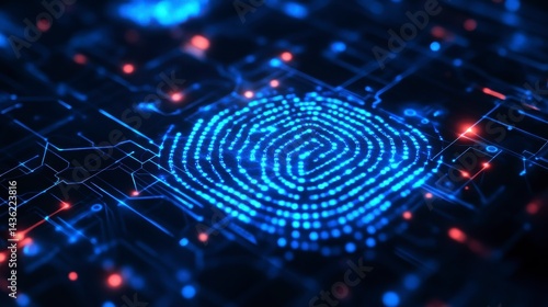 Abstract digital fingerprint on circuit board.