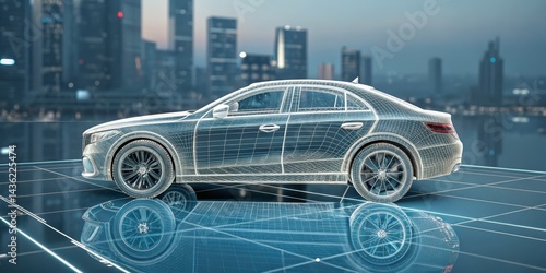 Wireframe Car Design Citysc...