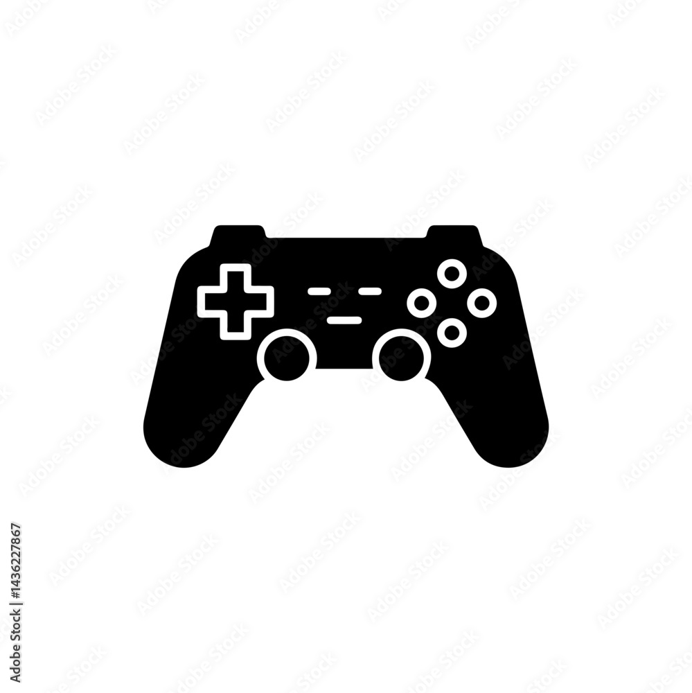 Minimalist Icon of a Game Console Controller with Directional Pad Minimalist Icon of a Game Console Controller with Directional Pad