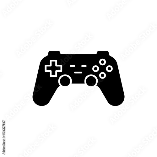 Minimalist Icon of a Game Console Controller with Directional Pad