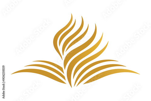 Gold Line Grass Texture Organic Design