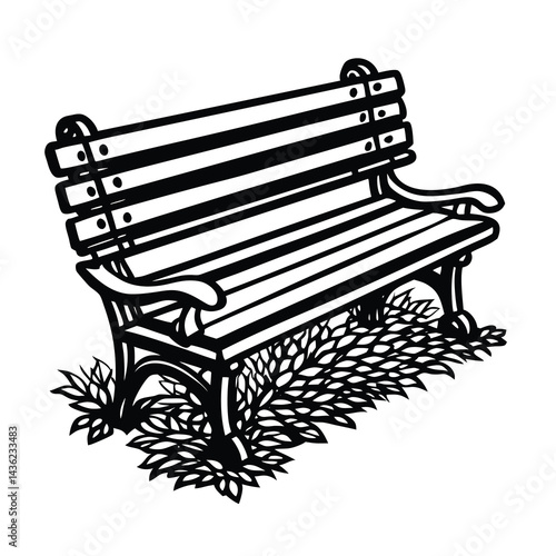 vector bench on a white background