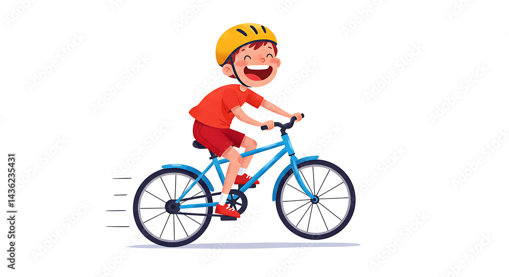 Fototapeta premium boy on bike