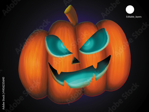 halloween pumpkin on dark background