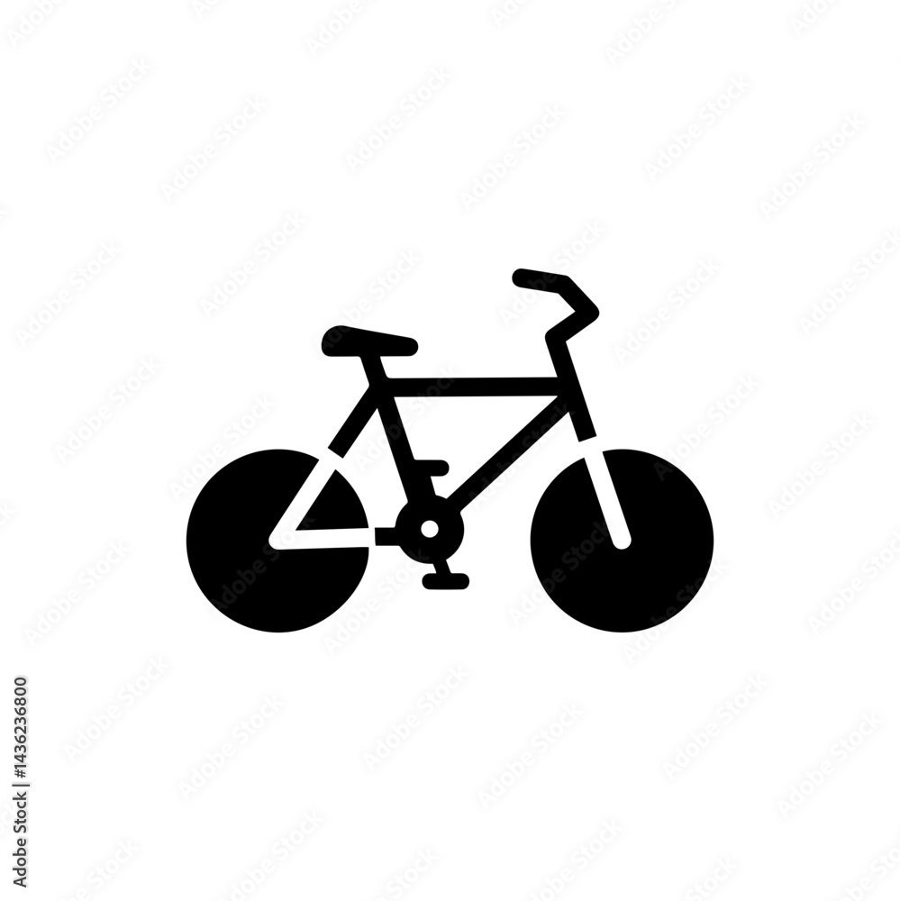 Fototapeta premium Minimalistic Black Bicycle Icon with Clean Lines