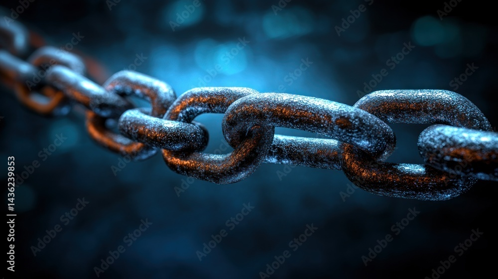 Rusty chain links, close-up Rusty chain links, close-up
