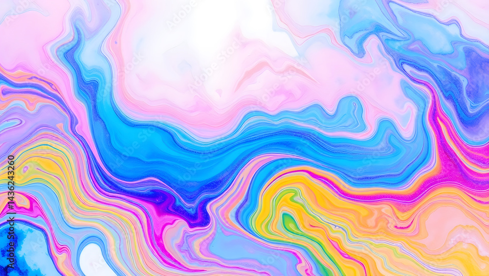 Abstract Colorful Swirling Watercolor Background