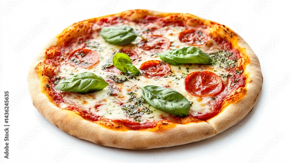 Delicious Pizza Margherita Isolated on White Background for Food Lovers Delicious Pizza Margherita Isolated on White Background for Food Lovers
