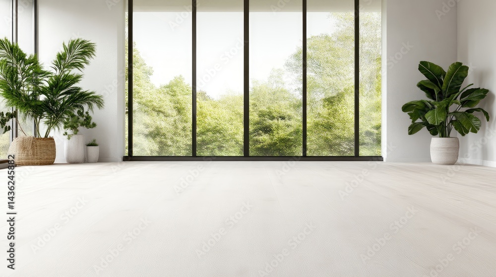 Fototapeta premium Modern Interior with Large Windows