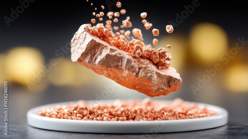 Obraz na płótnie The rising demand for copper and its increasing prices. Copper production sources and manufacturing for use in industrial products. Import and export activities. w salonie