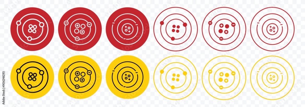 Atom icon vector. Electron, proton, or neutron chemistry icon. Molecules icon set. Chemistry science, molecular structure isolated. Vector illustrator Atom icon vector. Electron, proton, or neutron chemistry icon. Molecules icon set. Chemistry science, molecular structure isolated. Vector illustrator