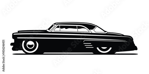 Vector layouts of hotrod. Retro car. Lowrider on a white background
