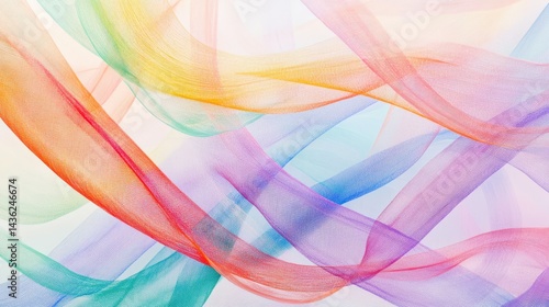 Colorful Flowing Textiles Creating Abstract Layered Background