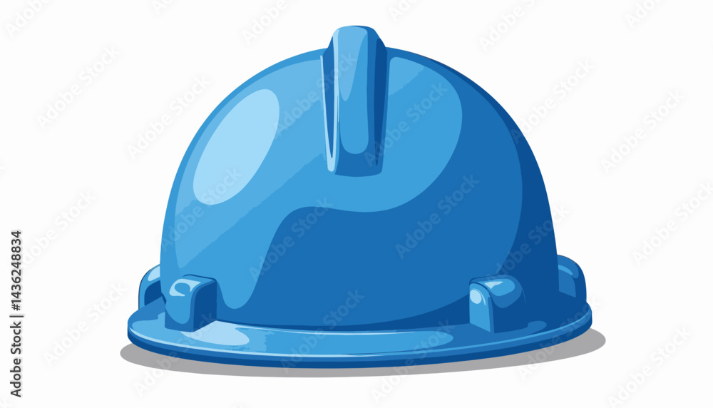 Blue construction helmet illustration on white background, safety concept Blue construction helmet illustration on white background, safety concept