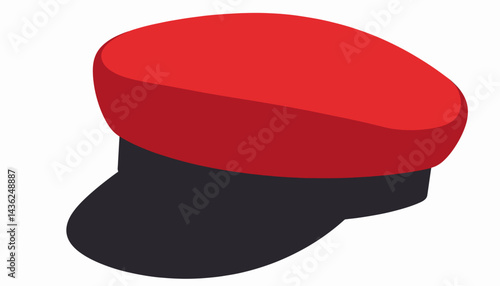 Classic hotel bellhop cap illustration on white background, commercial design