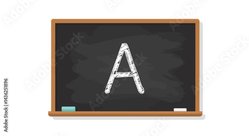 Blackboard With Capital Letter A And Wooden Frame