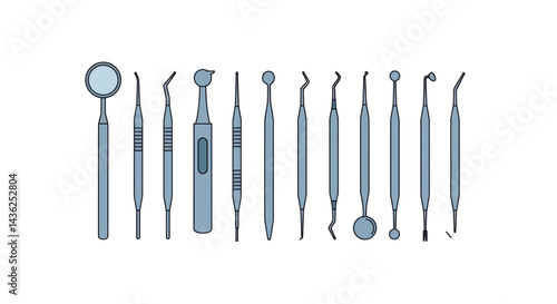 Pixel Art Illustration Of Dental Instruments And Tools