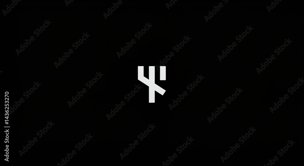 Modern minimalist logo design featuring abstract geometric shapes on a stark black background for branding and design projects Modern minimalist logo design featuring abstract geometric shapes on a stark black background for branding and design projects